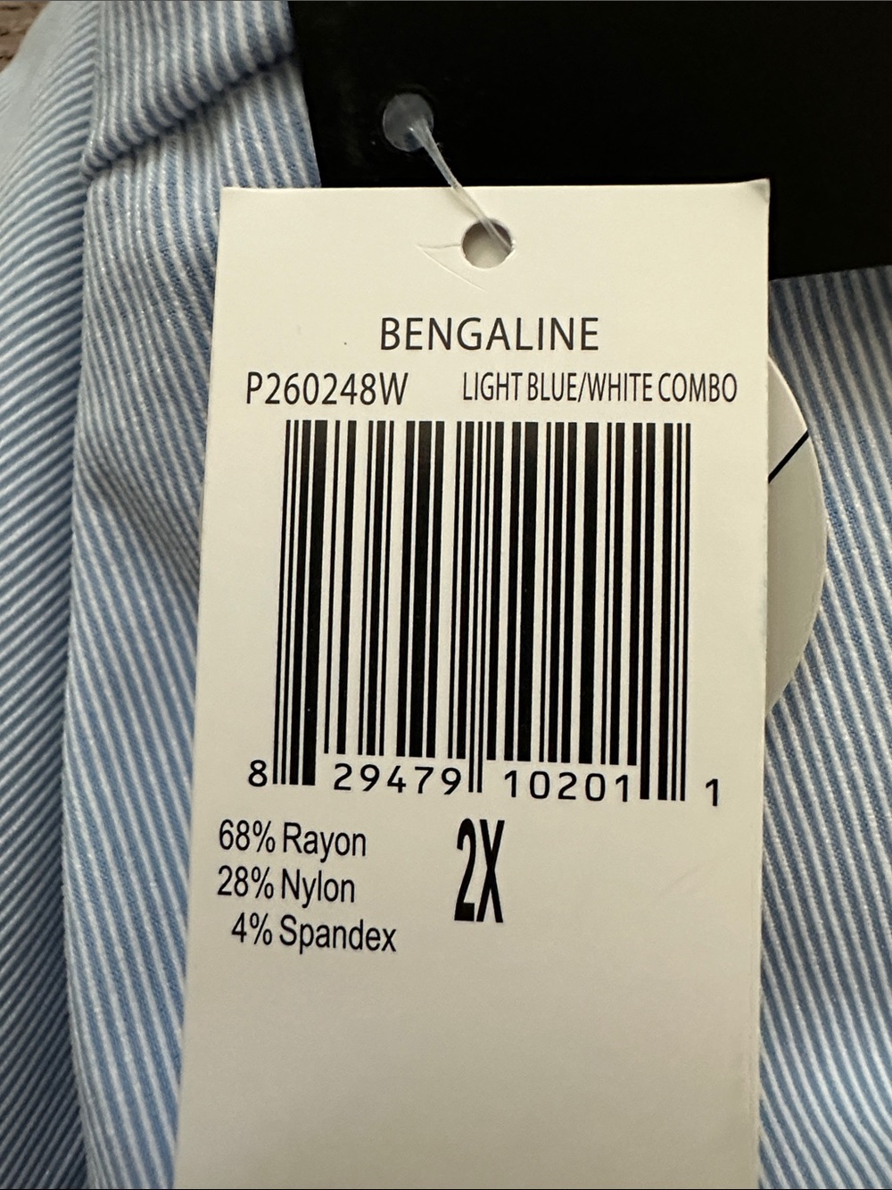 NWT. Premise Striped Light Blue Capri Pants Tommy Control 2X - Picture 9 of 12